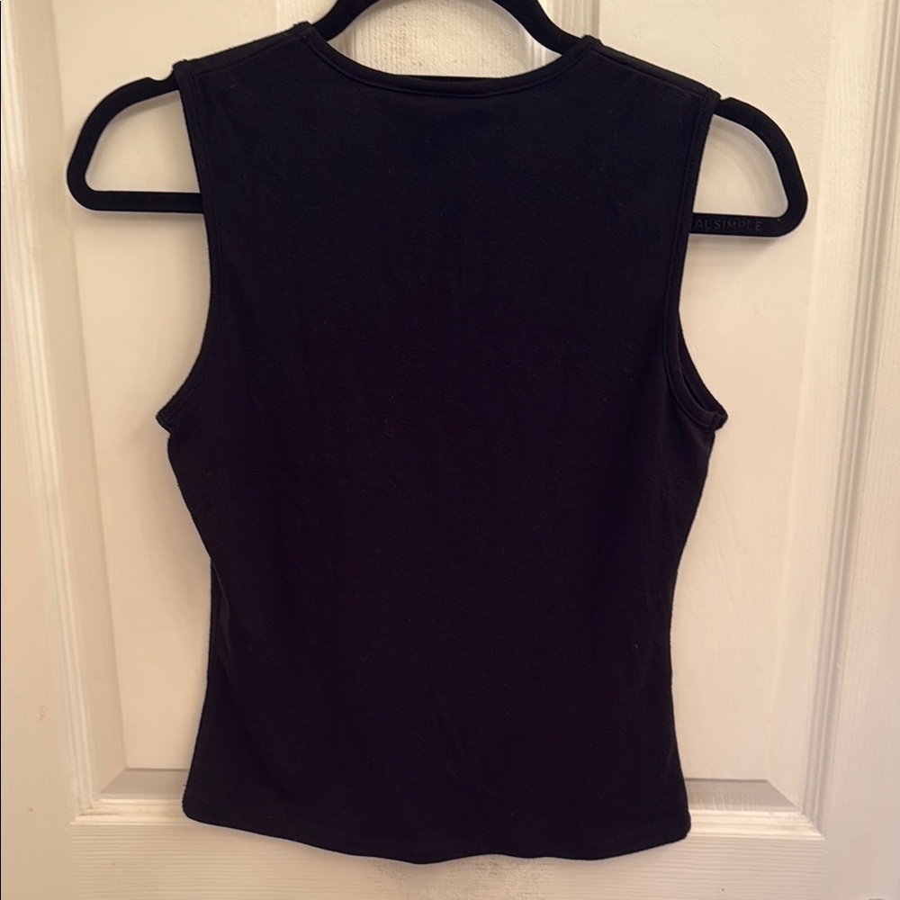 Express Black Fitted Sleeveless Tank Top - Picture 2 of 3
